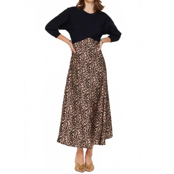 CURRENT AIR Dresses & Skirts - NEW CURRENT AIR split midi dress in leopard